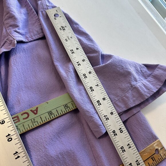 Appleseeds Womens Lavender Midi Dress Shift Full Button Large Cotton Modest - Picture 8 of 8